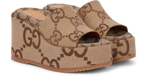 gucci brown platforms|Gucci platform shoes for women.